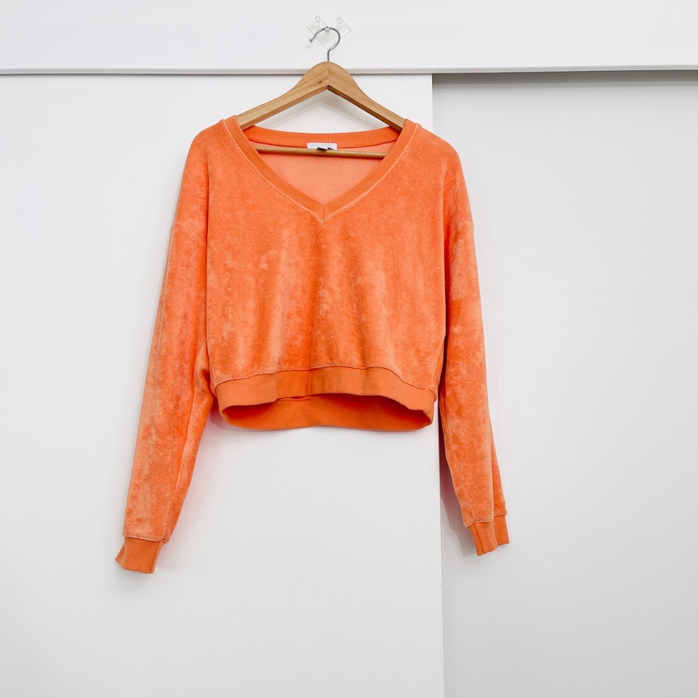 NWOT Beyond Yoga Terry Tropez Cropped Pullover Sweater Size XS
